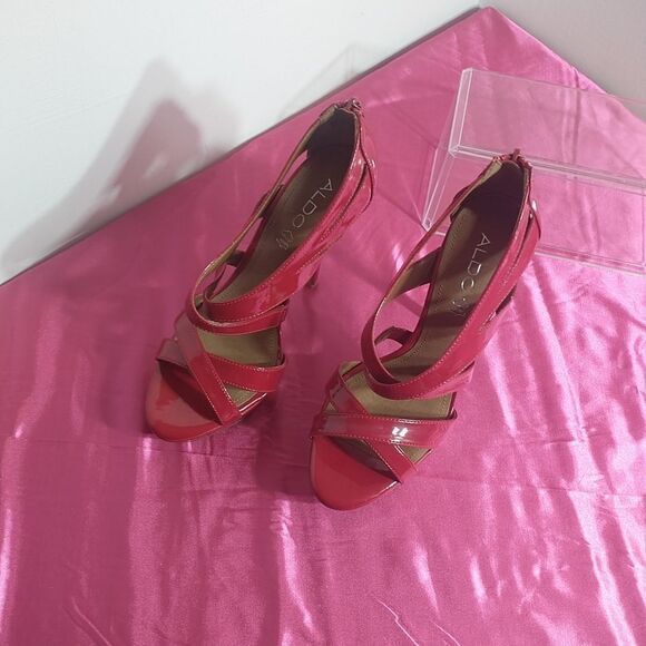 Aldo Women's SZ 8.5 Red Platform Stiletto Heels Size EU 39 . - Picture 10 of 11